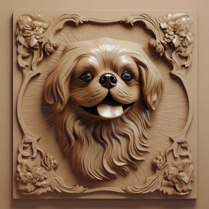 Nature and animals (st Tibetan Spaniel dog 1, NATURE_1365) 3D models for cnc