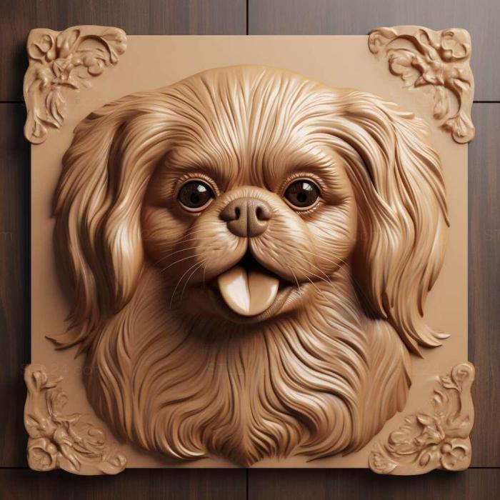 Nature and animals (st Tibetan Spaniel dog 3, NATURE_1367) 3D models for cnc