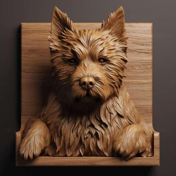 Nature and animals (st Norwich Terrier dog 2, NATURE_142) 3D models for cnc
