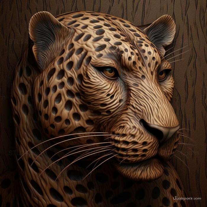 Nature and animals (Leopardus pajeros 2, NATURE_1426) 3D models for cnc