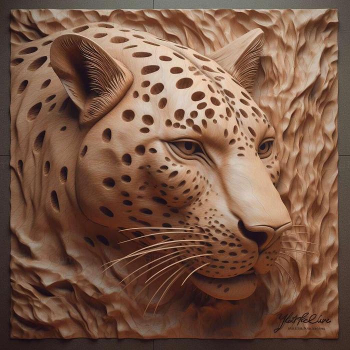 Nature and animals (Leopardus pajeros 3, NATURE_1427) 3D models for cnc