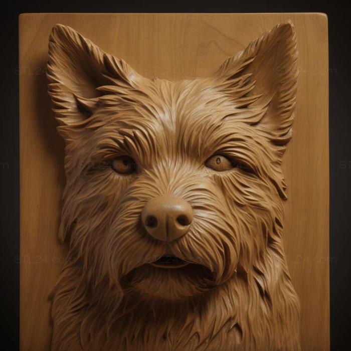 Nature and animals (st Norwich Terrier dog 3, NATURE_143) 3D models for cnc