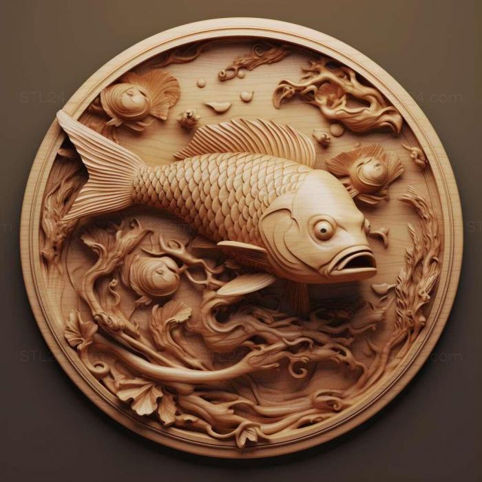 Nature and animals (Nanjing fish fish 1, NATURE_1437) 3D models for cnc
