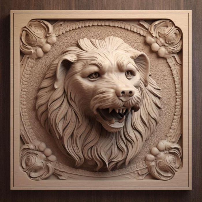 Nature and animals (st Small Lion dog 1, NATURE_1449) 3D models for cnc