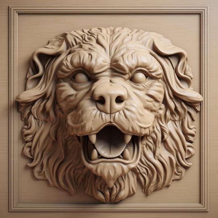 Nature and animals (st Small Lion dog 3, NATURE_1451) 3D models for cnc