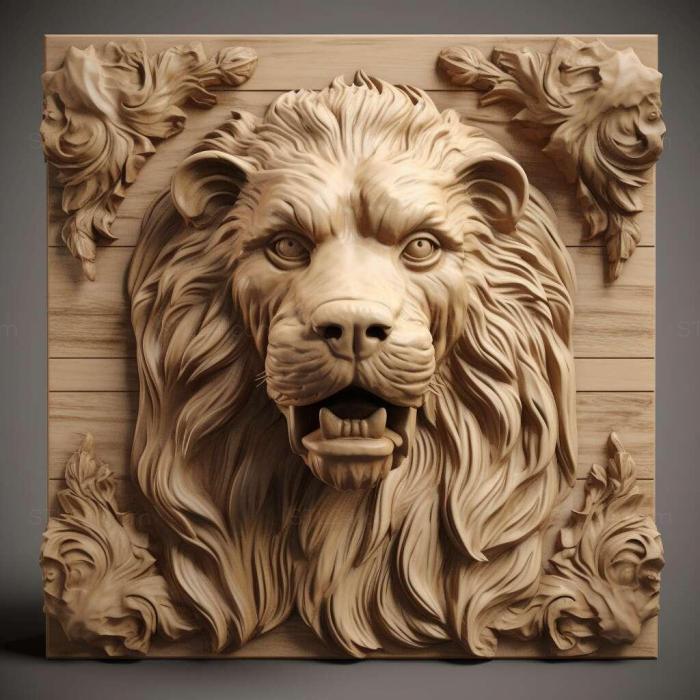 Nature and animals (st Small Lion dog 4, NATURE_1452) 3D models for cnc