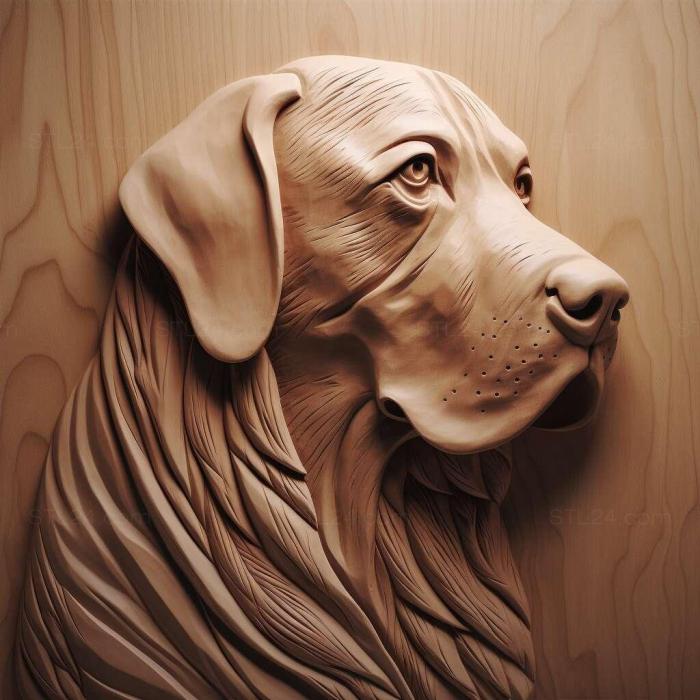 Природа и животные (Собака святого Пела знаменитое животное 1, NATURE_1457) 3D модель для ЧПУ станка