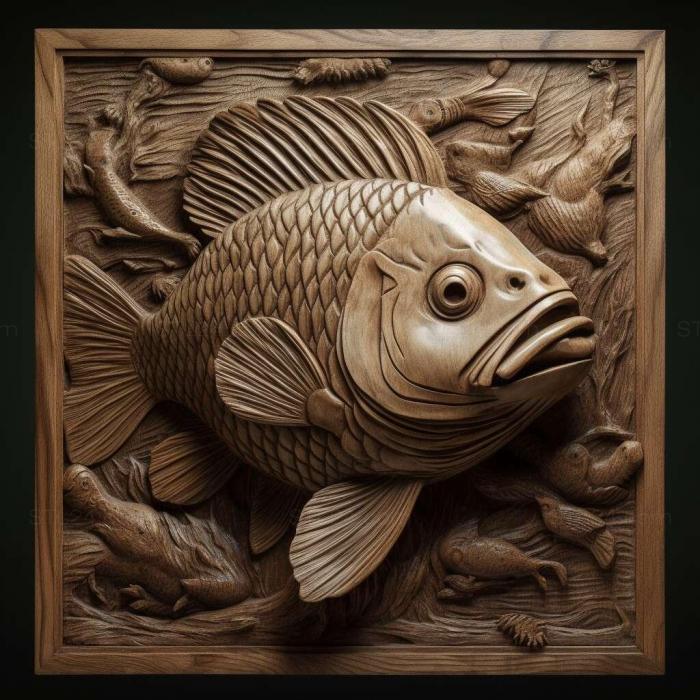 Nature and animals (st Afiosemion Shluppa fish 1, NATURE_1461) 3D models for cnc