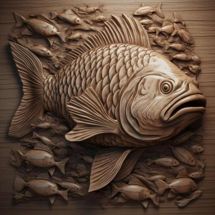 Природа и животные (Рыба-Шлаппа святого Афиосемиона 2, NATURE_1462) 3D модель для ЧПУ станка