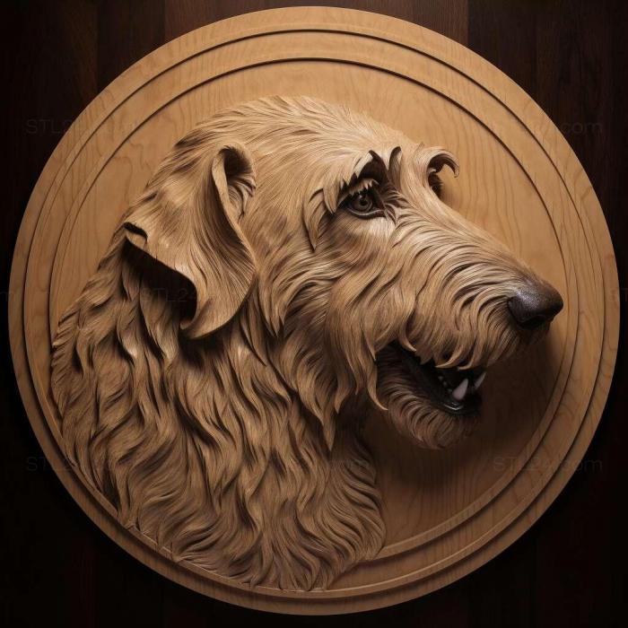 Природа и животные (Ирландский волкодав собака 2, NATURE_1470) 3D модель для ЧПУ станка