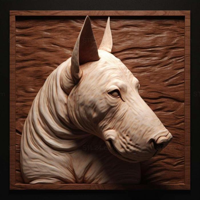 Nature and animals (Bull Terrier dog 1, NATURE_1533) 3D models for cnc
