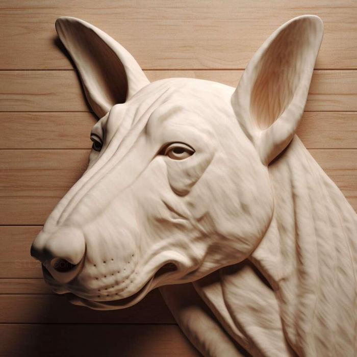 Природа и животные (Собака-бультерьер 2, NATURE_1534) 3D модель для ЧПУ станка