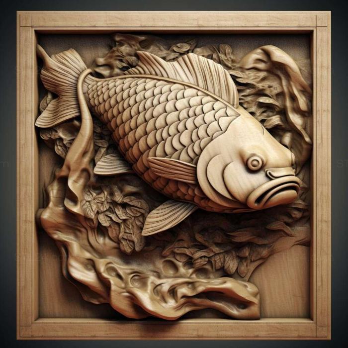 Природа и животные (Рыбный Шубункин 1, NATURE_1565) 3D модель для ЧПУ станка