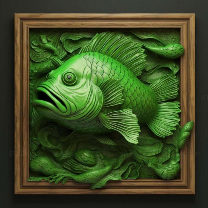 Nature and animals (st Green swordsman fish 2, NATURE_1582) 3D models for cnc