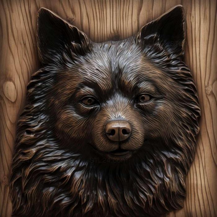 Nature and animals (st Schipperke dog 1, NATURE_1601) 3D models for cnc
