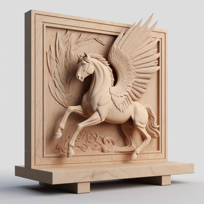 Nature and animals (st pegasus on stand3d 1, NATURE_1605) 3D models for cnc