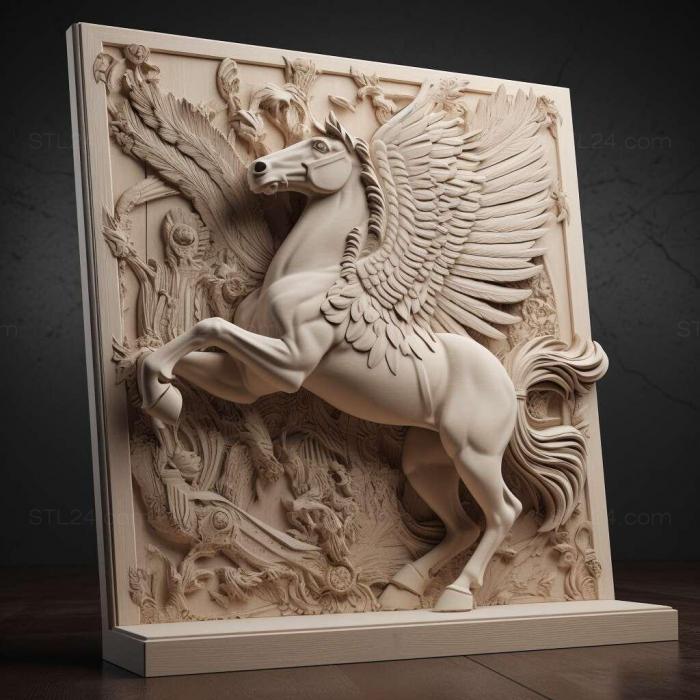 Nature and animals (st pegasus on stand3d 2, NATURE_1606) 3D models for cnc