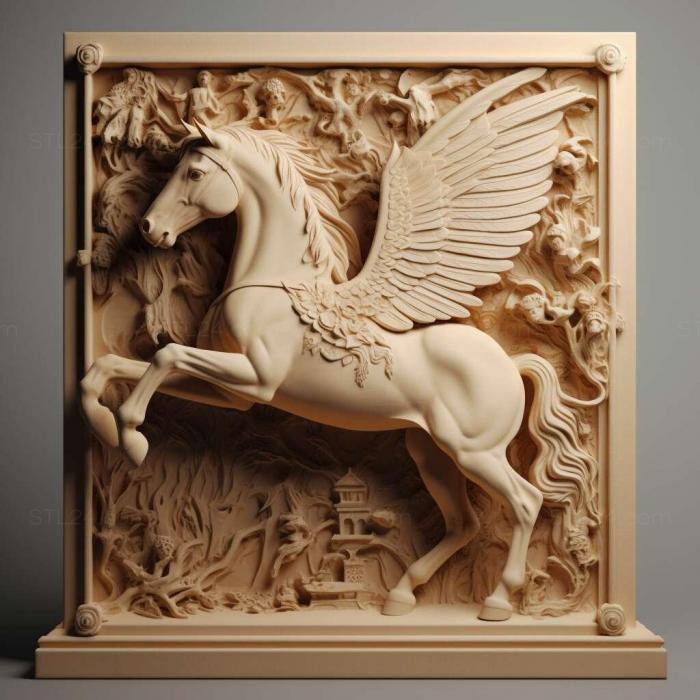 Nature and animals (st pegasus on stand3d 4, NATURE_1608) 3D models for cnc