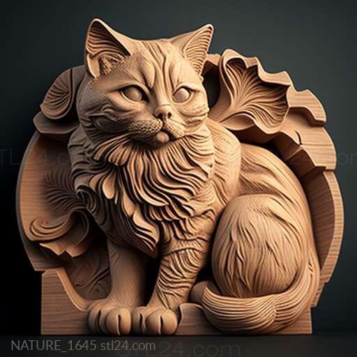 Природа и животные (Кошка святого Пета знаменитое животное 1, NATURE_1645) 3D модель для ЧПУ станка