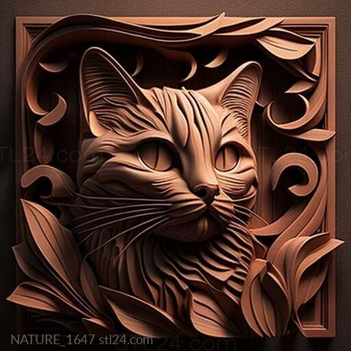 Nature and animals (st Peta cat famous animal 3, NATURE_1647) 3D models for cnc