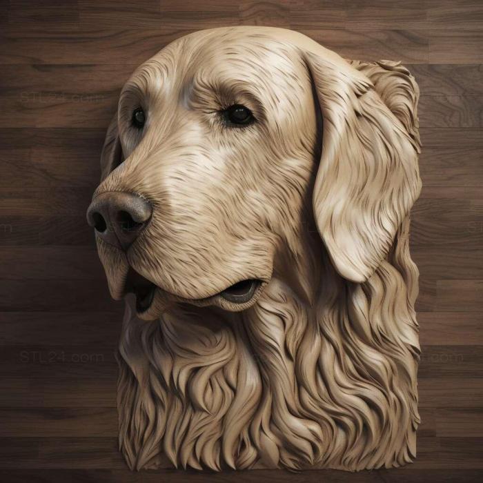 Nature and animals (st Straight haired Retriever dog 2, NATURE_1658) 3D models for cnc