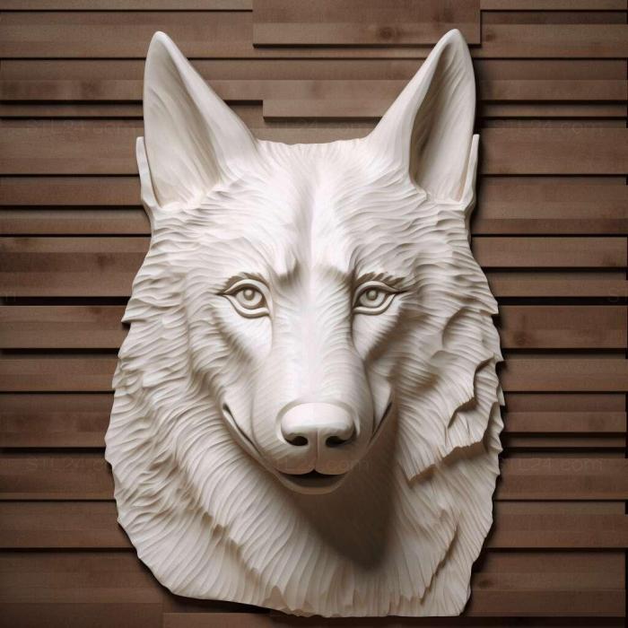 Nature and animals (White Swiss Shepherd dog 2, NATURE_1678) 3D models for cnc