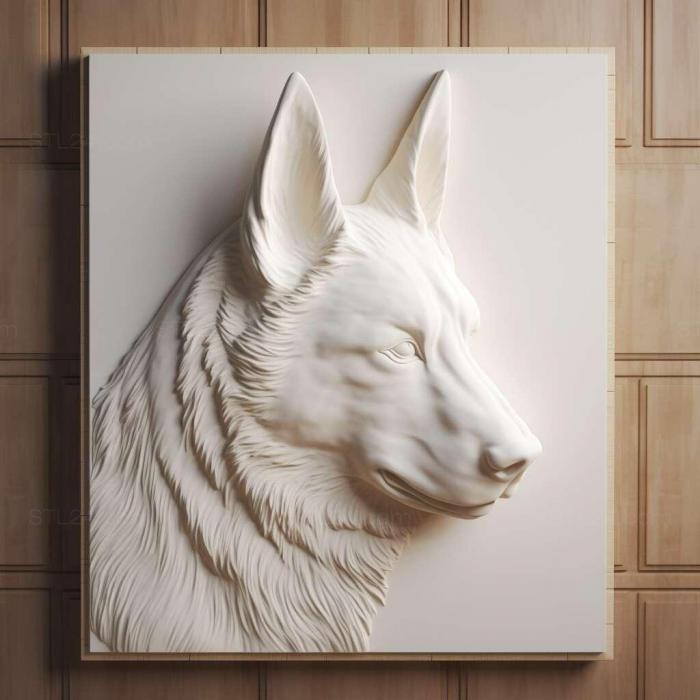 Nature and animals (White Swiss Shepherd dog 3, NATURE_1679) 3D models for cnc