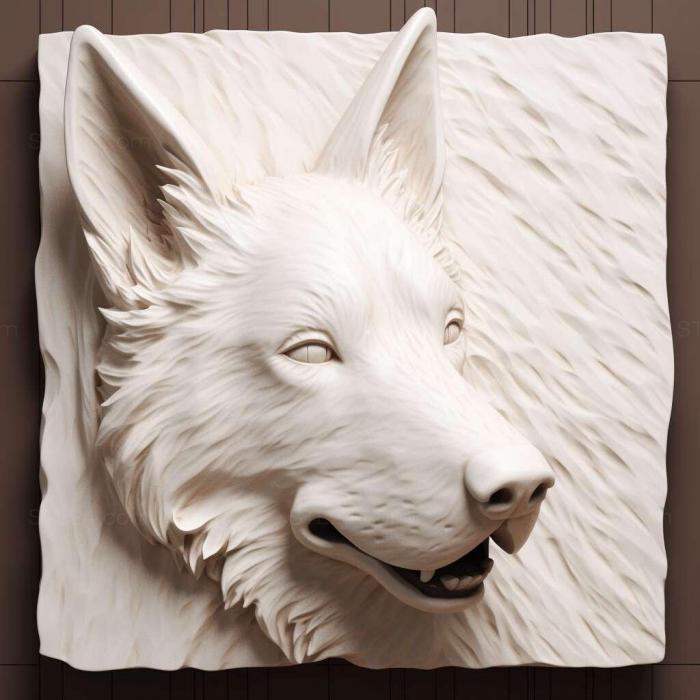 Nature and animals (White Swiss Shepherd dog 4, NATURE_1680) 3D models for cnc