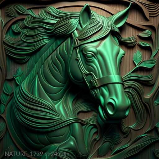 Природа и животные (Лошадь святого Абсента знаменитое животное 3, NATURE_1739) 3D модель для ЧПУ станка