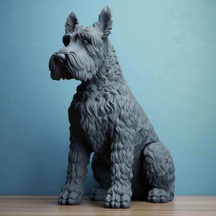 Nature and animals (st Kerry Blue Terrier dog 2, NATURE_174) 3D models for cnc