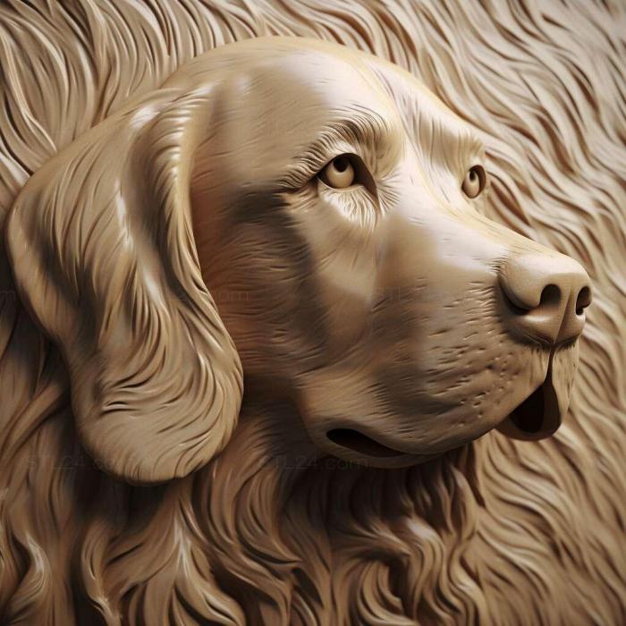 Nature and animals (Straight haired Retriever dog 4, NATURE_1744) 3D models for cnc