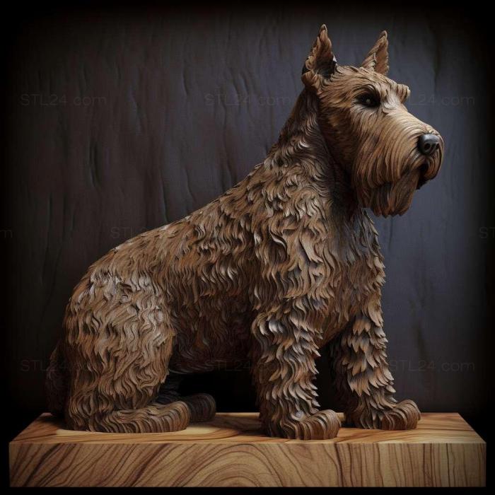 Nature and animals (st Kerry Blue Terrier dog 3, NATURE_175) 3D models for cnc
