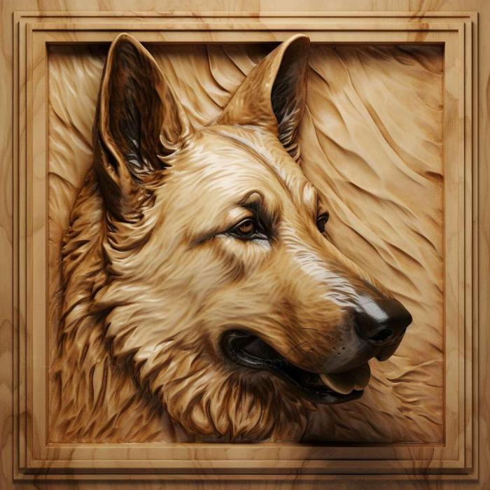 Nature and animals (Polish Lowland Shepherd dog 2, NATURE_1754) 3D models for cnc