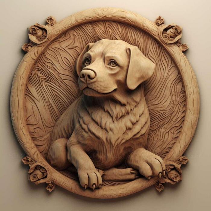 Природа и животные (Собака Отто знаменитое животное 3, NATURE_1767) 3D модель для ЧПУ станка