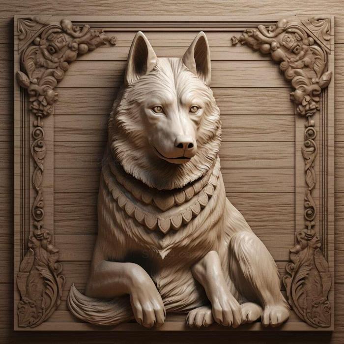 Nature and animals (st Karelian husky dog 3, NATURE_1787) 3D models for cnc