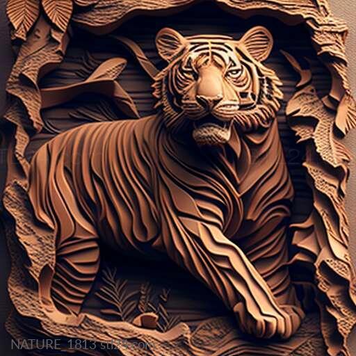 Nature and animals (st Zabrodsky Tiger famous animal 1, NATURE_1813) 3D models for cnc