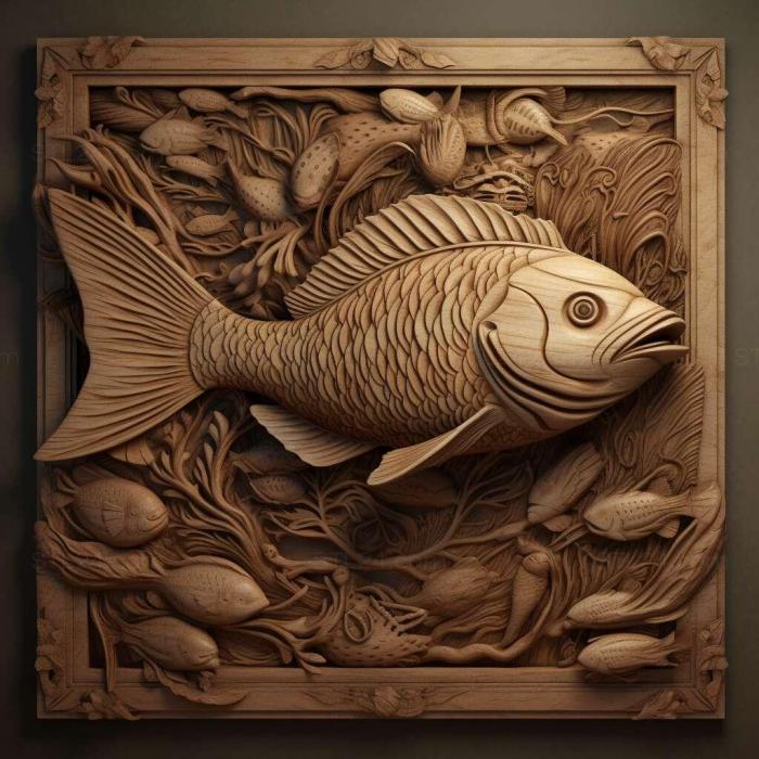Nature and animals (st Sarganoshchuk fish 2, NATURE_1826) 3D models for cnc