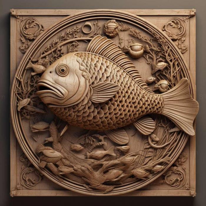 Nature and animals (st Sarganoshchuk fish 4, NATURE_1828) 3D models for cnc