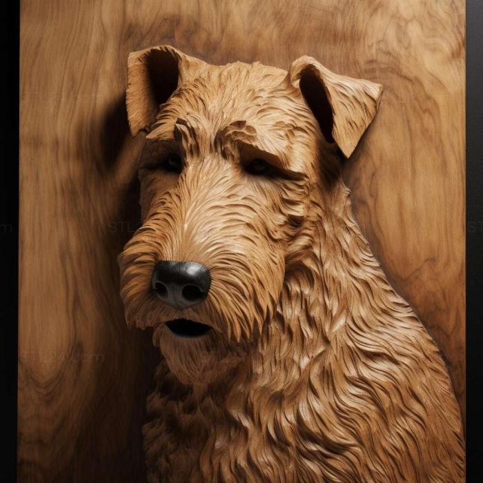 Nature and animals (Airedale Terrier dog 1, NATURE_1833) 3D models for cnc