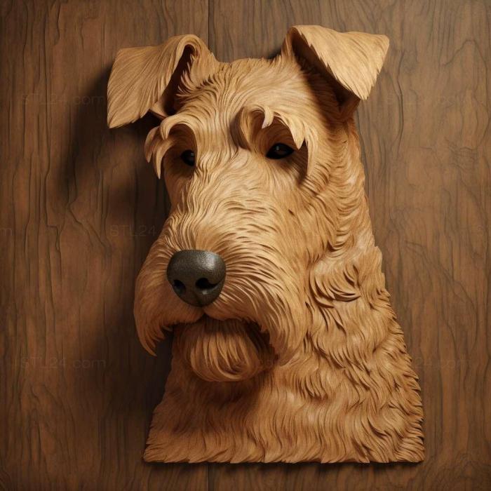 Nature and animals (Airedale Terrier dog 2, NATURE_1834) 3D models for cnc