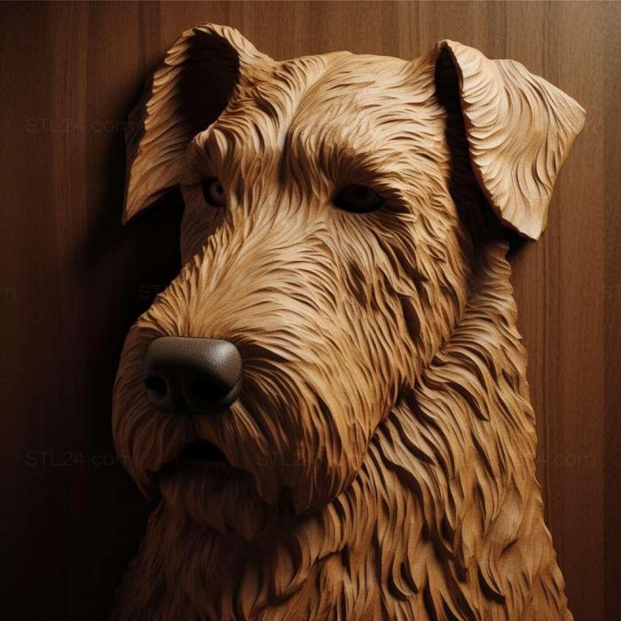 Nature and animals (Airedale Terrier dog 3, NATURE_1835) 3D models for cnc