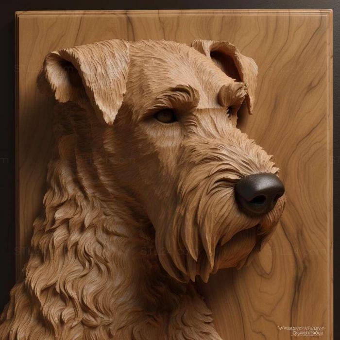 Природа и животные (Собака-эрдельтерьер 4, NATURE_1836) 3D модель для ЧПУ станка