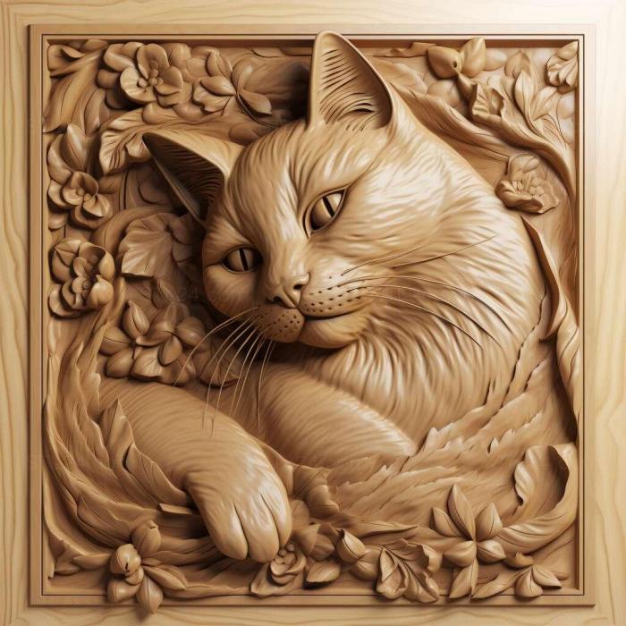 Nature and animals (st Matroska cat famous animal 3, NATURE_1843) 3D models for cnc