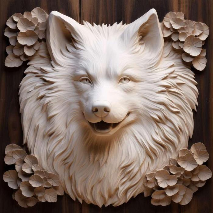 Nature and animals (st American Eskimo dog 4, NATURE_1856) 3D models for cnc
