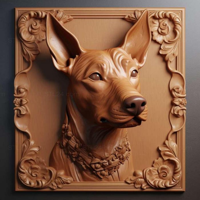 Nature and animals (Austrian Pinscher dog 2, NATURE_1858) 3D models for cnc