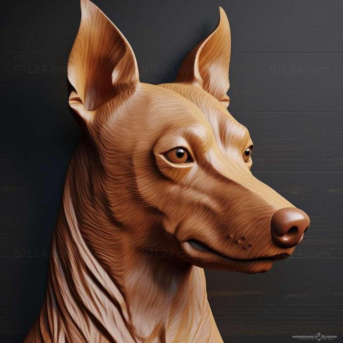 Nature and animals (Austrian Pinscher dog 3, NATURE_1859) 3D models for cnc