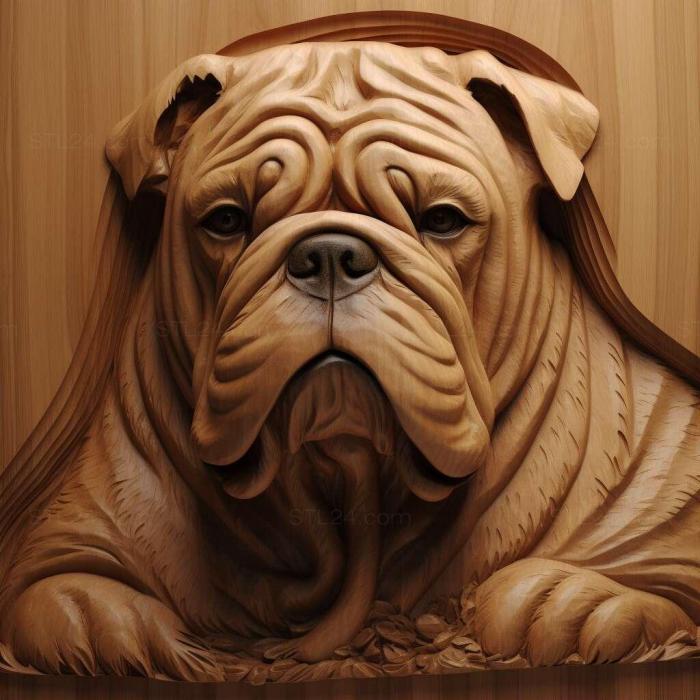 Nature and animals (st English Bulldog dog 4, NATURE_1880) 3D models for cnc