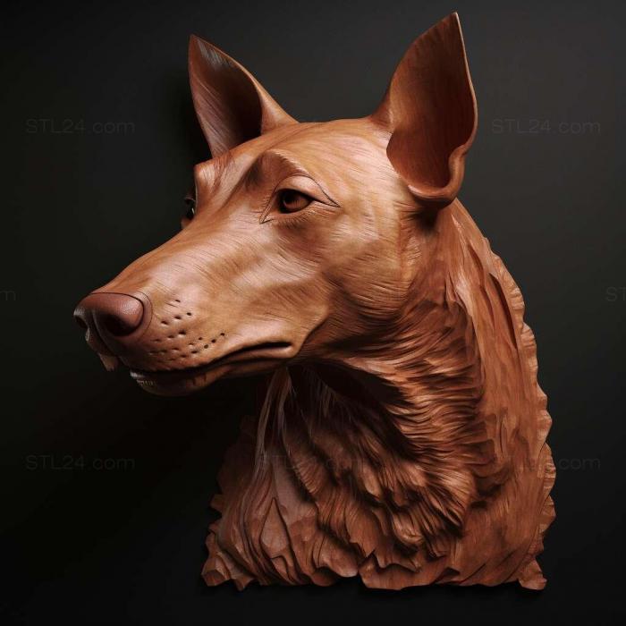 Nature and animals (st Cirneco del Etna dog 3, NATURE_1883) 3D models for cnc