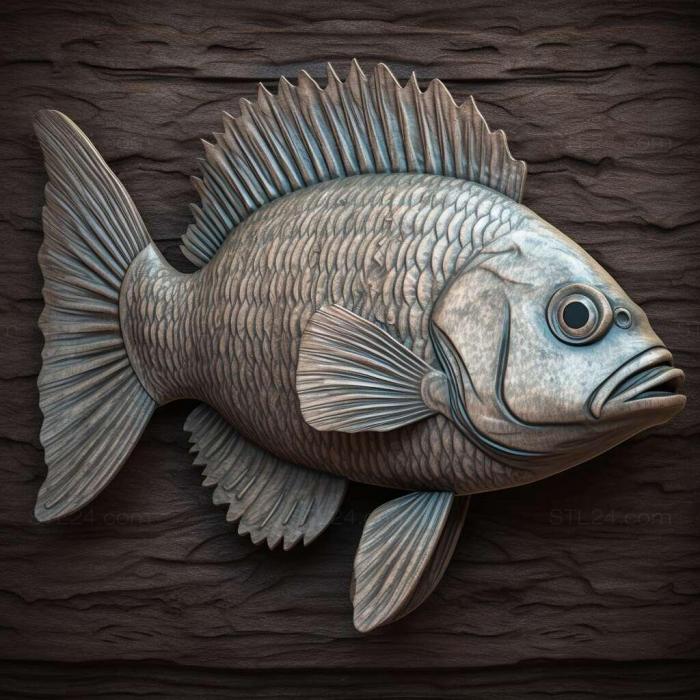Природа и животные (Рыба Юлидохромис 1, NATURE_1905) 3D модель для ЧПУ станка