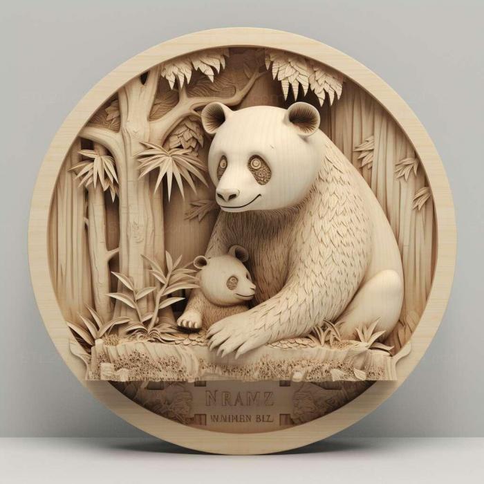 Nature and animals (Mei Xiang famous animal 1, NATURE_1929) 3D models for cnc